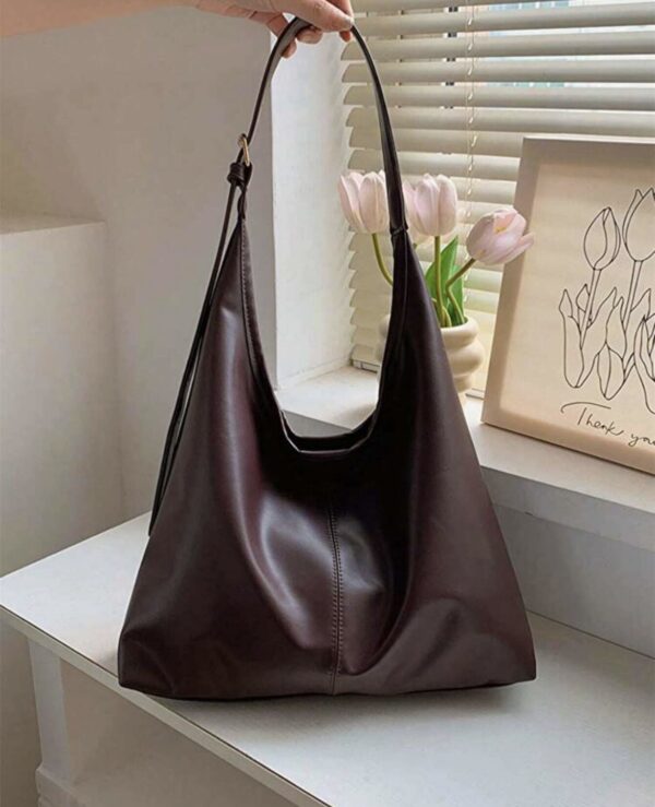 Borsa marrone similpelle - immagine 3