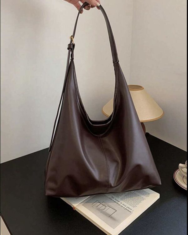 Borsa marrone similpelle - immagine 2