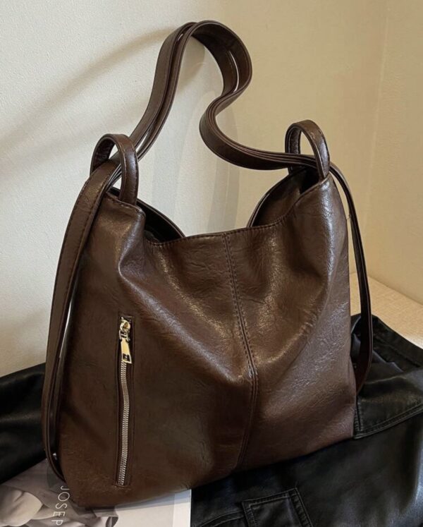 Borsa marrone ecopelle - immagine 3