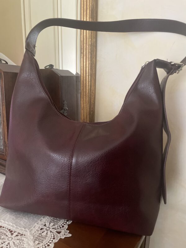 Borsa viola porpora a tracolla - immagine 4