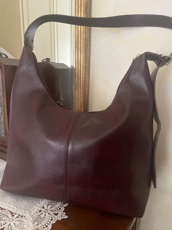 Borsa viola porpora a tracolla - immagine 3