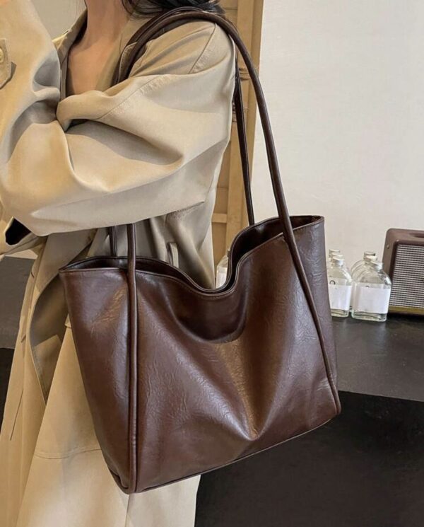 Borsa marrone ecopelle - immagine 2