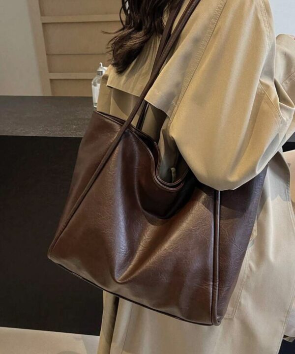 Borsa marrone ecopelle - immagine 3