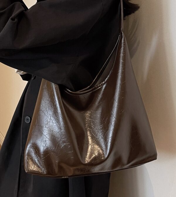 Borsa marrone ecopelle - immagine 2