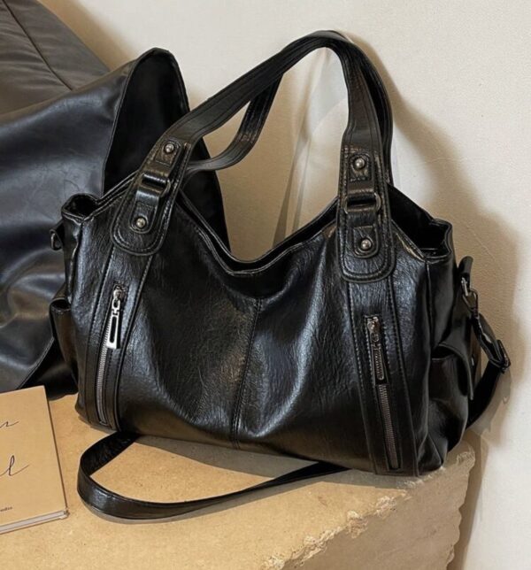 Borsa nera ecopelle