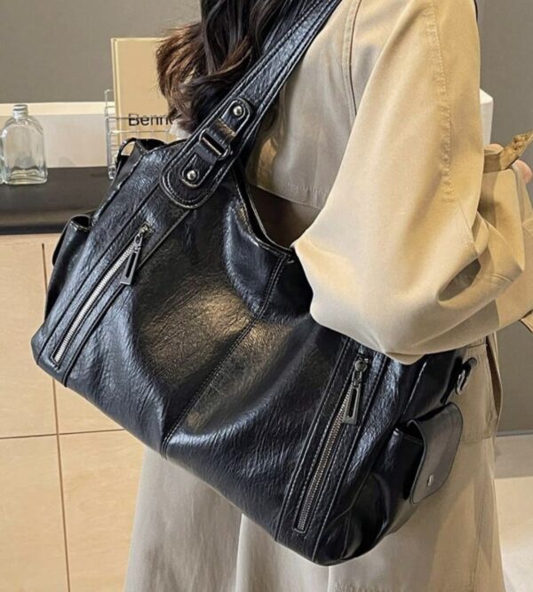 Borsa nera ecopelle - immagine 2