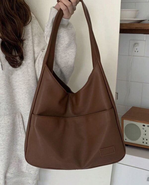 Borsa marrone ecopelle - immagine 2