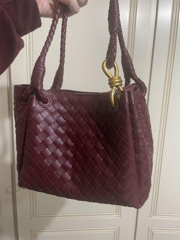 Borsa Borgogna intrecciata - immagine 2