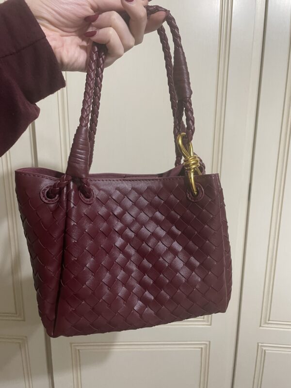 Borsa Borgogna intrecciata
