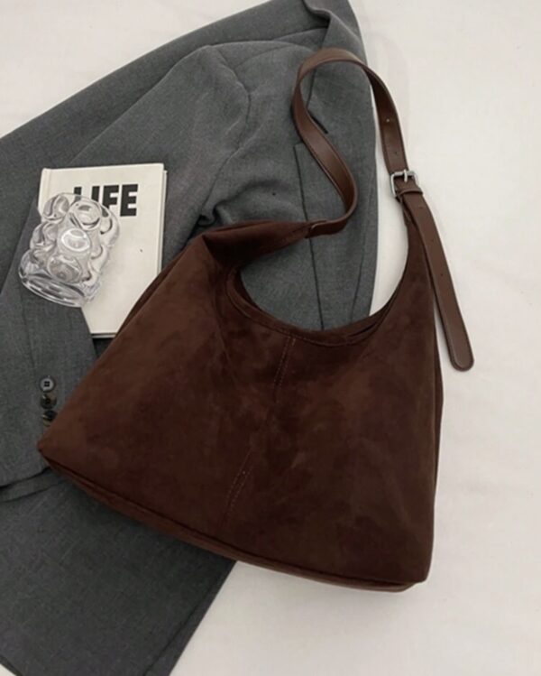 Borsa marrone scamosciata - immagine 2