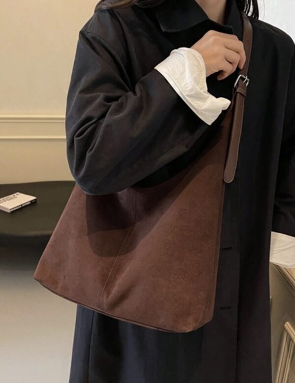 Borsa marrone scamosciata - immagine 3