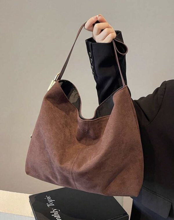 Borsa marrone scamosciata - immagine 2