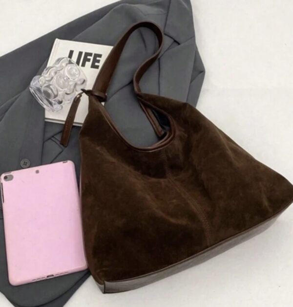 Borsa scamosciata marrone