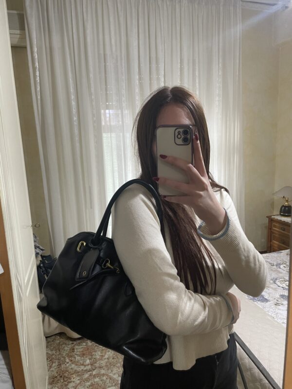 Borsa nera ecopelle