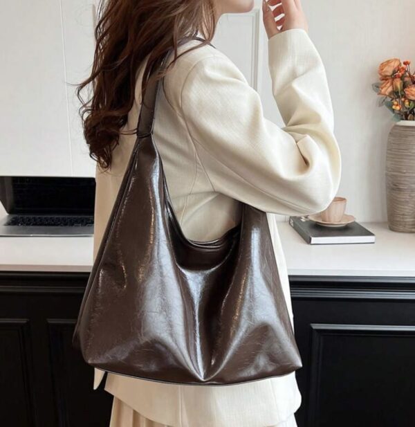 Borsa marrone ecopelle - immagine 4