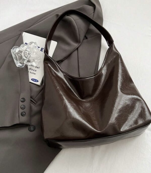 Borsa marrone ecopelle - immagine 3