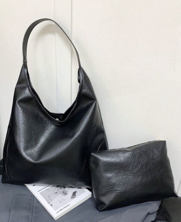 Borsa nera ecopelle