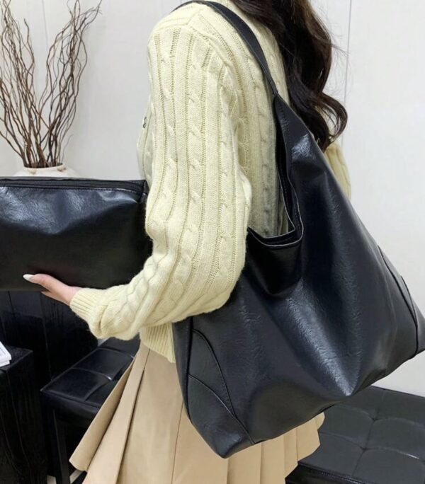 Borsa nera ecopelle - immagine 3