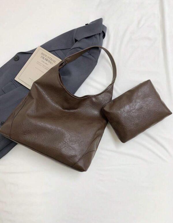 Borsa marrone ecopelle - immagine 2
