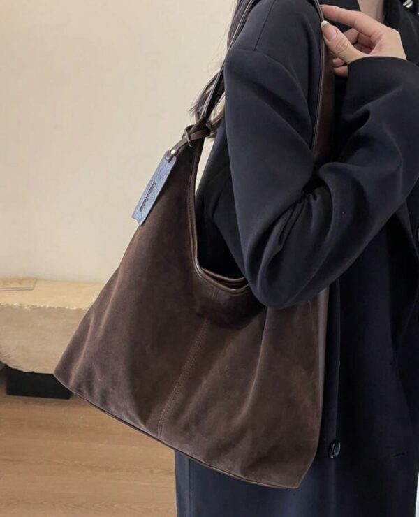 Borsa marrone scamosciata