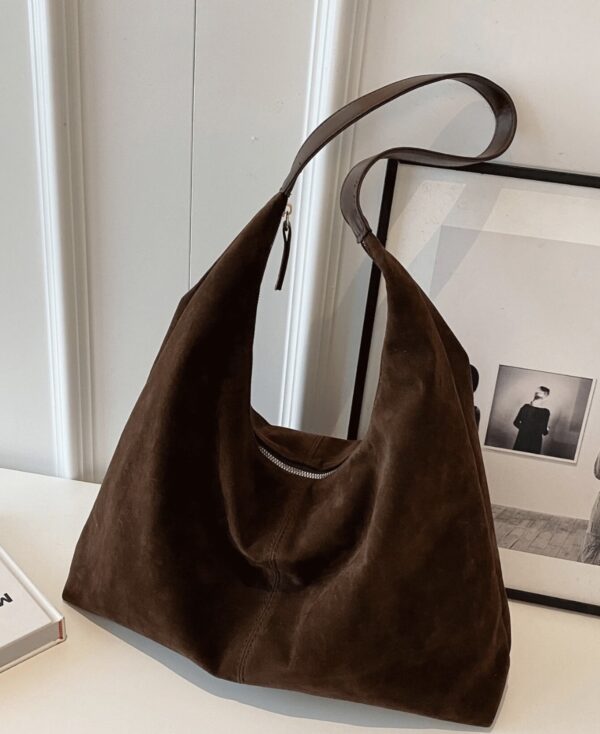 Borsa marrone scamosciata - immagine 3