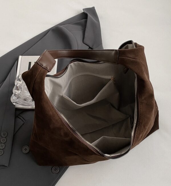 Borsa marrone scamosciata - immagine 2
