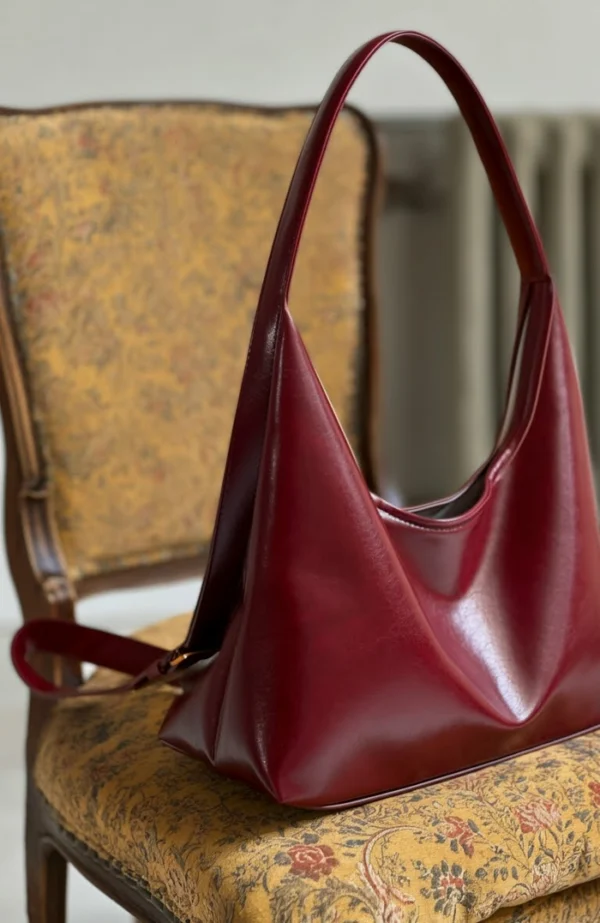 Borsa rossa lucida a spalla