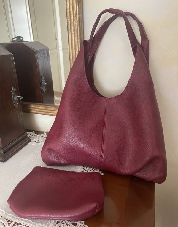 Borsa Borgogna similpelle - immagine 4