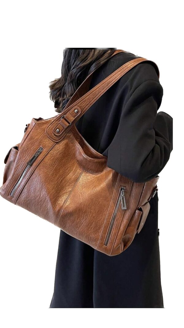 Borsa marrone chiaro multitasche - immagine 2