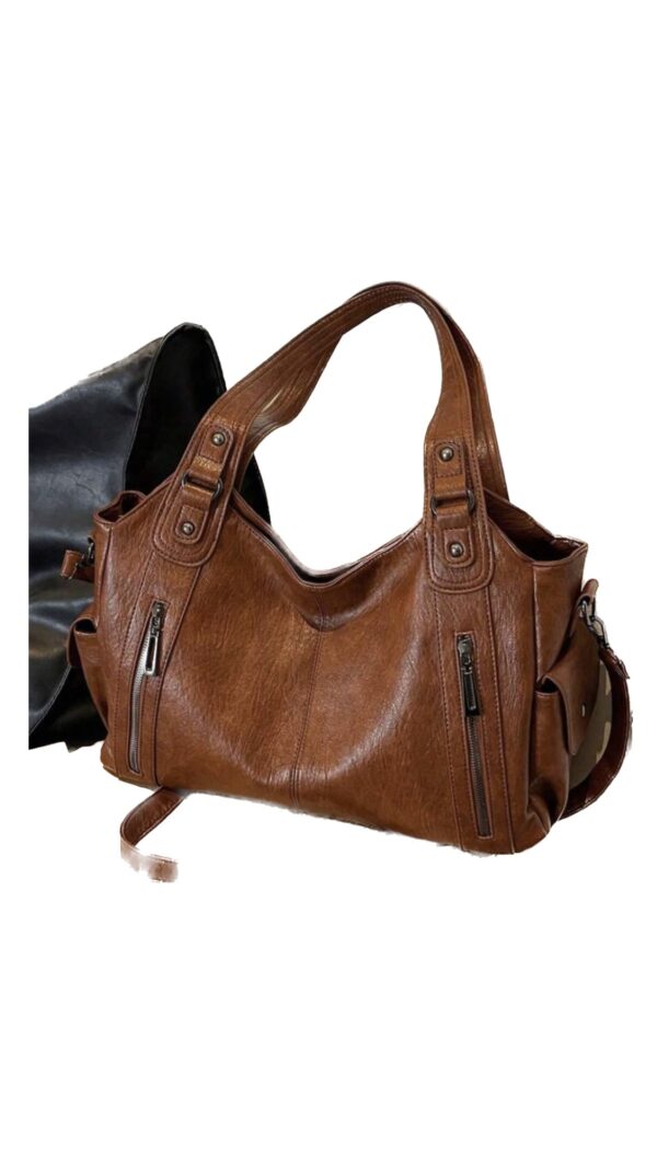 Borsa marrone chiaro multitasche - immagine 3