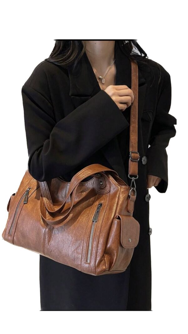 Borsa marrone chiaro multitasche