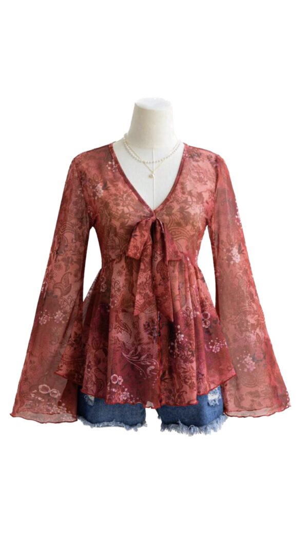 Camicetta Rossa Elegante Taglia Unica - immagine 3