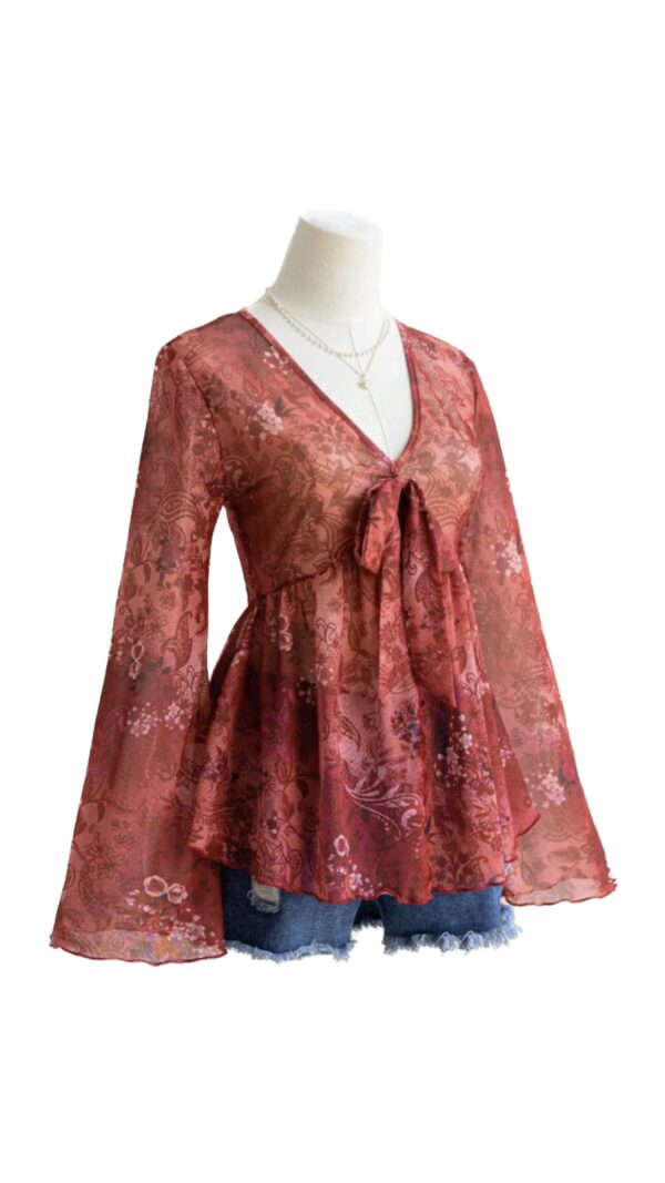 Camicetta Rossa Elegante Taglia Unica - immagine 2