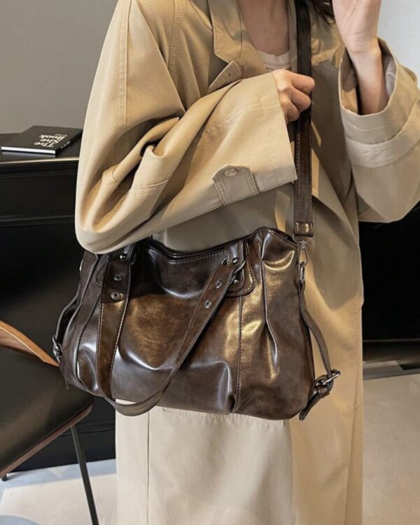 Borsa marrone multitasche - immagine 2