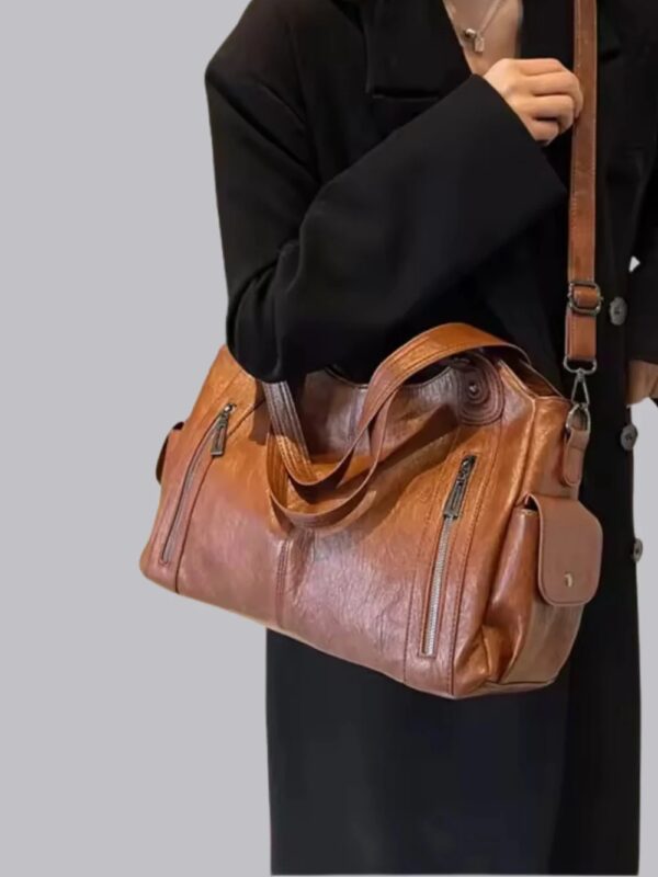 Borsa Marrone Maxi: Versatilità a Spalla e Tracolla - immagine 4
