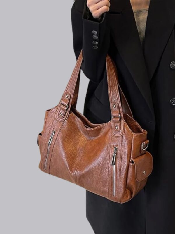 Borsa Marrone Maxi: Versatilità a Spalla e Tracolla - immagine 6